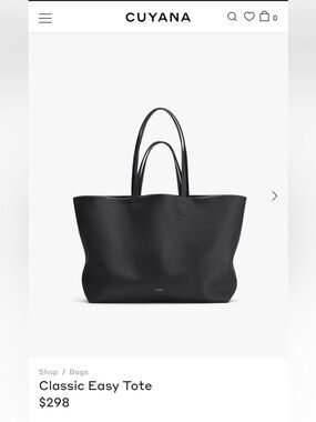 Cuyana Classic Easy Tote - Black (plus insert for organization)